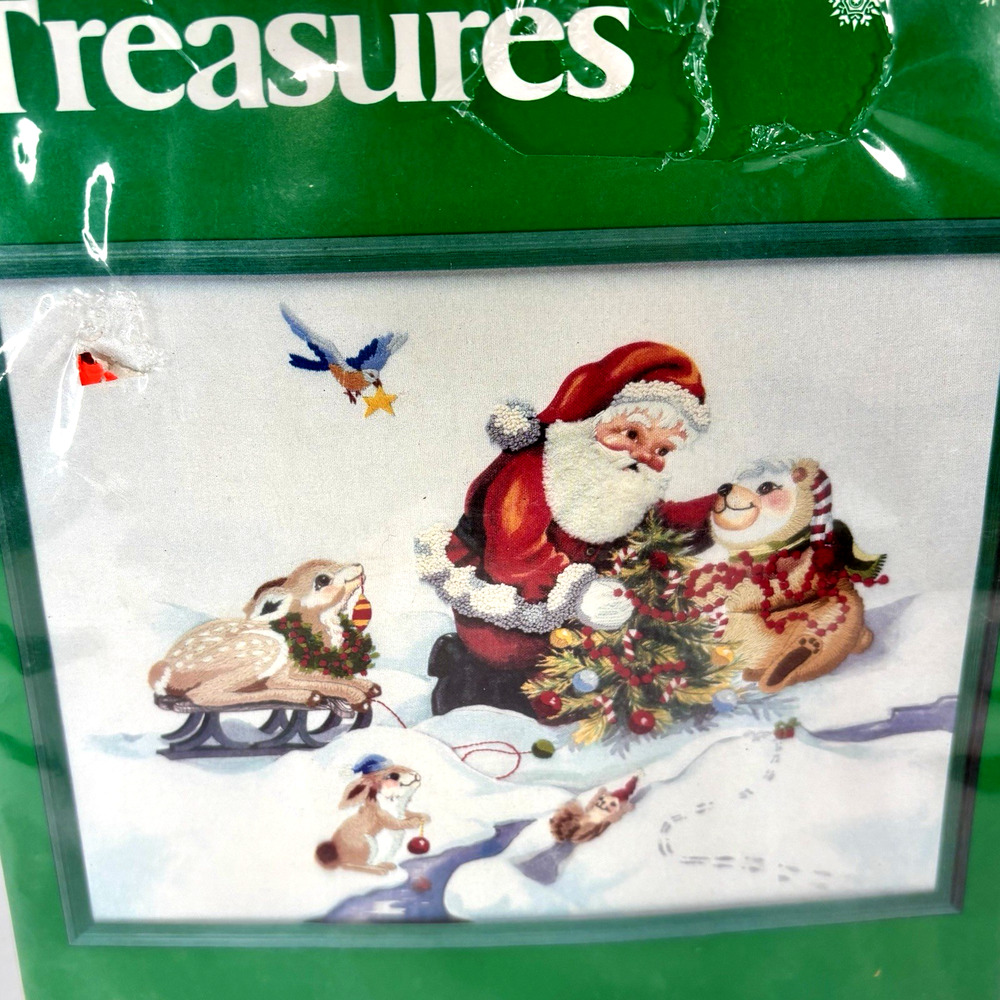 Christmas Cross Stitch Kit Santa & Friends Deer Animals New Needle Treasures 801